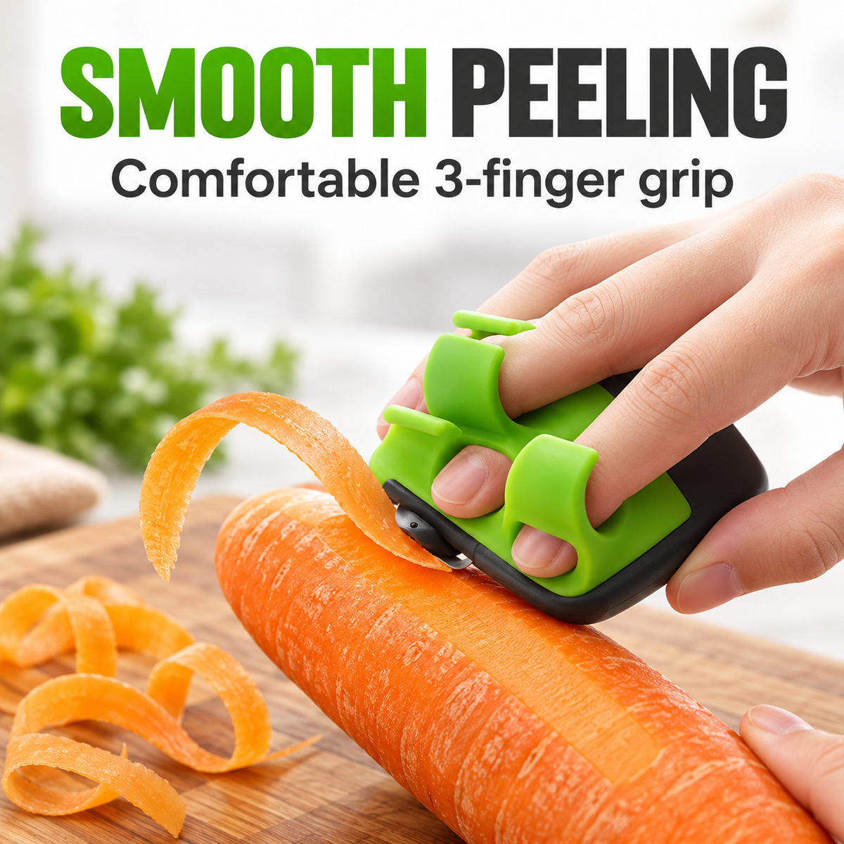 3-Finger Vegetable Peeler with Ergonomic Grip