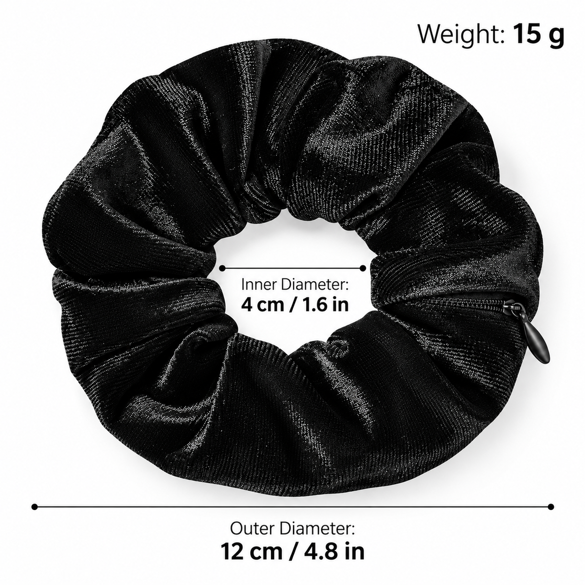 ✨ 𝙎𝙥𝙚𝙘𝙞𝙖𝙡 𝙋𝙧𝙤𝙢𝙤𝙩𝙞𝙤𝙣 | Hidden Zipper Pocket Scrunchie – Satin Hair Tie for Keys, Cash & Small Essentials