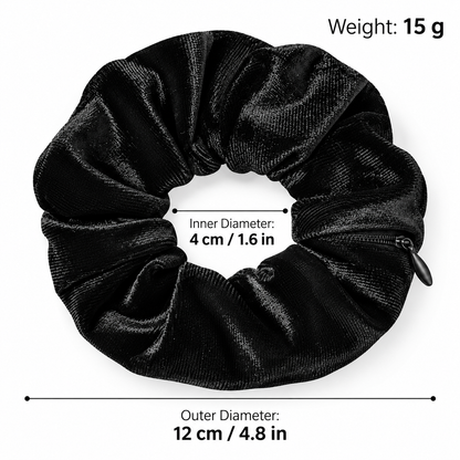 ✨ 𝙎𝙥𝙚𝙘𝙞𝙖𝙡 𝙋𝙧𝙤𝙢𝙤𝙩𝙞𝙤𝙣 | Hidden Zipper Pocket Scrunchie – Satin Hair Tie for Keys, Cash & Small Essentials