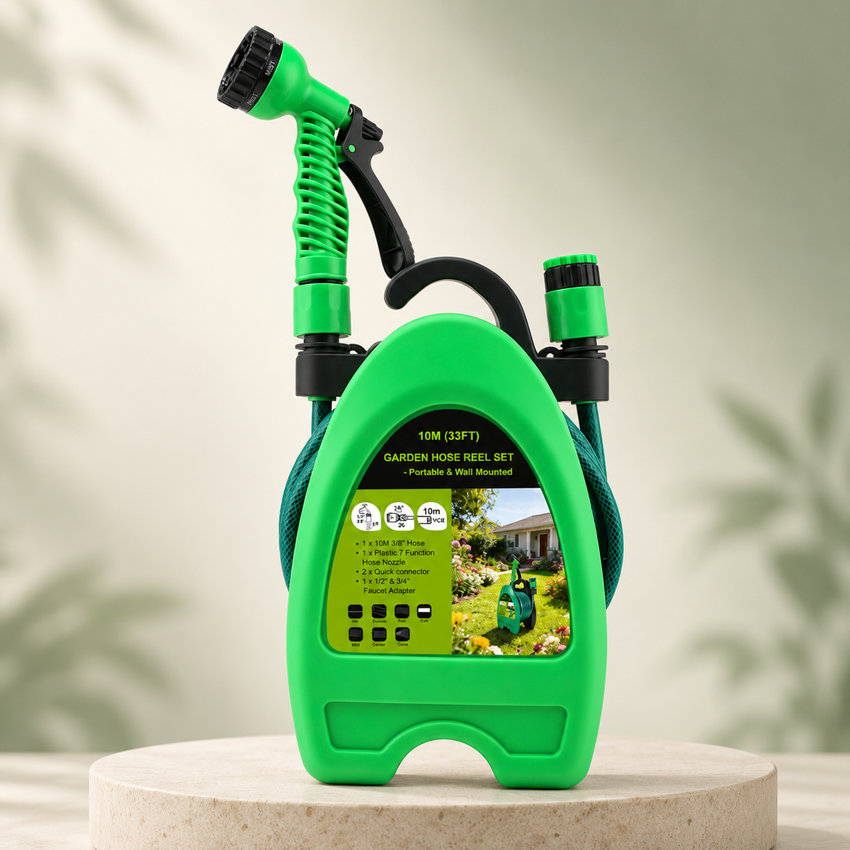 EasyReel 33FT Portable Garden Hose Reel Set