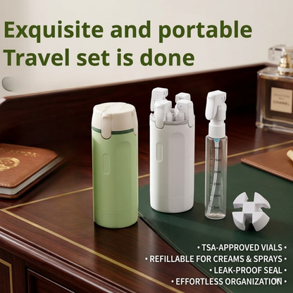 ✈️Ultimate 4-in-1 Travel Dispenser | TSA-Approved Leakproof Bottle Set