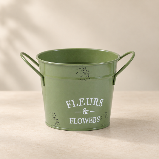 BloomBucket Vintage Metal Flower Planter