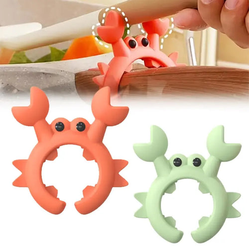 🦀Cute Crab Design Silicone Spatula Holders, 2.5in Mini Kitchen Heat-resistant Spatula Rack Spoon Rest Holder Steam Releaser, Cooking Accessory for Home Chefs, Cooking Accessories Gifts