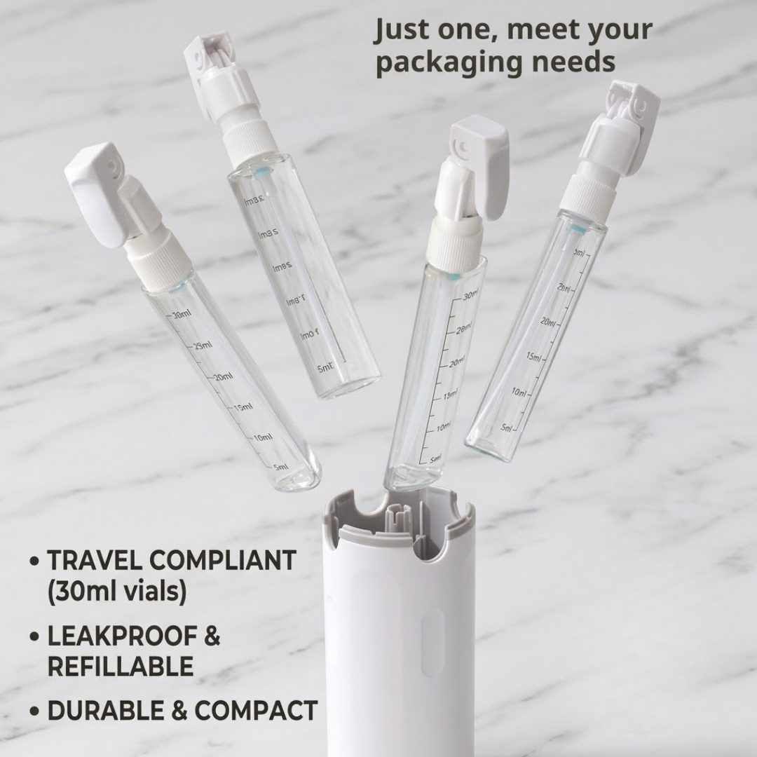✈️Ultimate 4-in-1 Travel Dispenser | TSA-Approved Leakproof Bottle Set