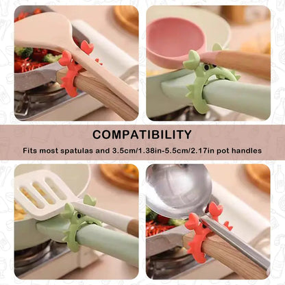 🦀Cute Crab Design Silicone Spatula Holders, 2.5in Mini Kitchen Heat-resistant Spatula Rack Spoon Rest Holder Steam Releaser, Cooking Accessory for Home Chefs, Cooking Accessories Gifts