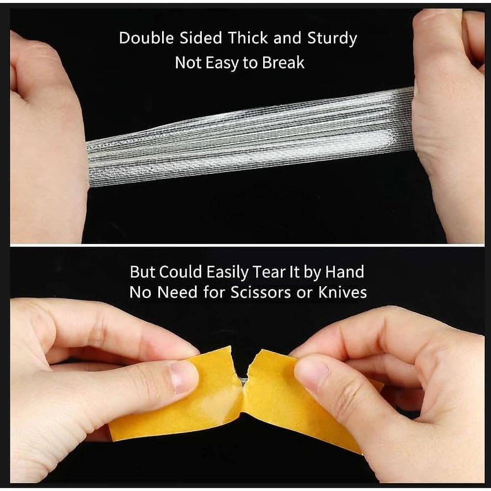 ⚡ Heavy-Duty Double-Sided Duct Tape, Strong Adhesive, Waterproof, Removable, No Residue, Ideal for Carpet, Wallpaper, Home Use