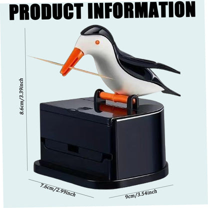 ✨Bird Toothpick Dispenser, Automatic Toothpick Holder with Cute Seagull Design, Hygienic Toothpick Container for Kitchen Table, Dining Room, Restaurant and Home Use