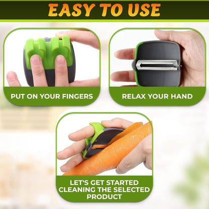 3-Finger Vegetable Peeler with Ergonomic Grip