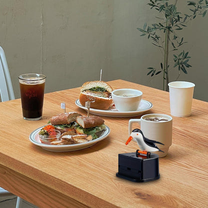 ✨Bird Toothpick Dispenser, Automatic Toothpick Holder with Cute Seagull Design, Hygienic Toothpick Container for Kitchen Table, Dining Room, Restaurant and Home Use
