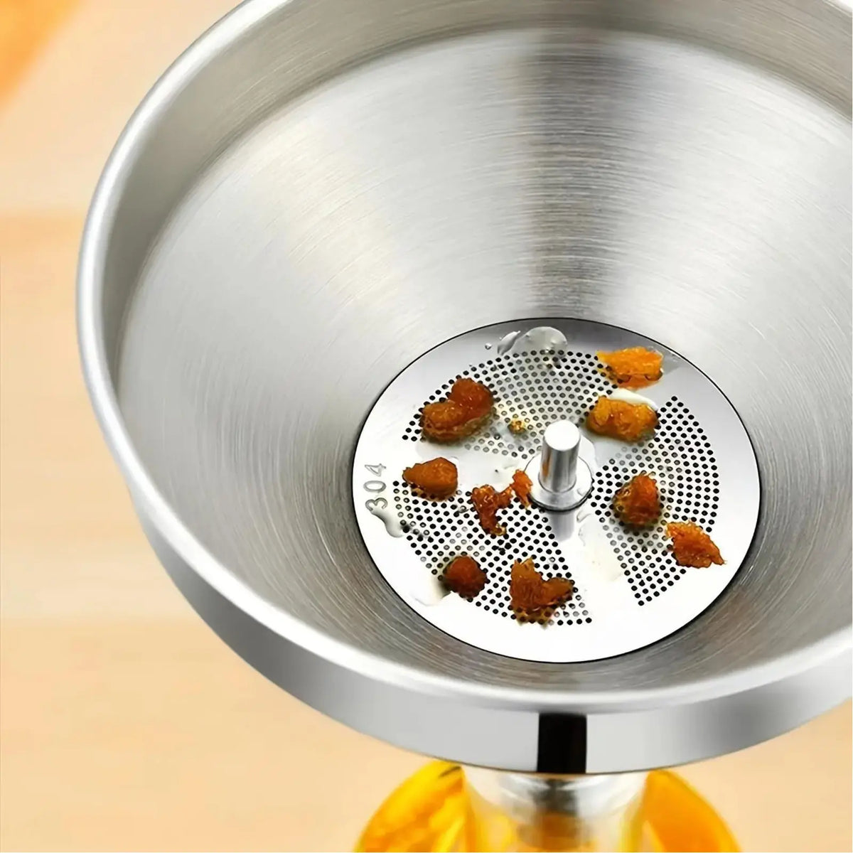 Stainless Steel Oil Funnel with Filter, Kitchen Funnel for Cooking Oil Transfer, Reusable Grease Strainer Funnel for Oil Bottle Filling, Food Grade Funnel for Kitchen Use
