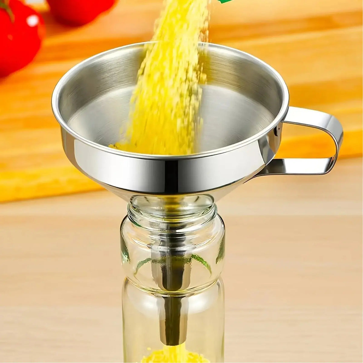 Stainless Steel Oil Funnel with Filter, Kitchen Funnel for Cooking Oil Transfer, Reusable Grease Strainer Funnel for Oil Bottle Filling, Food Grade Funnel for Kitchen Use