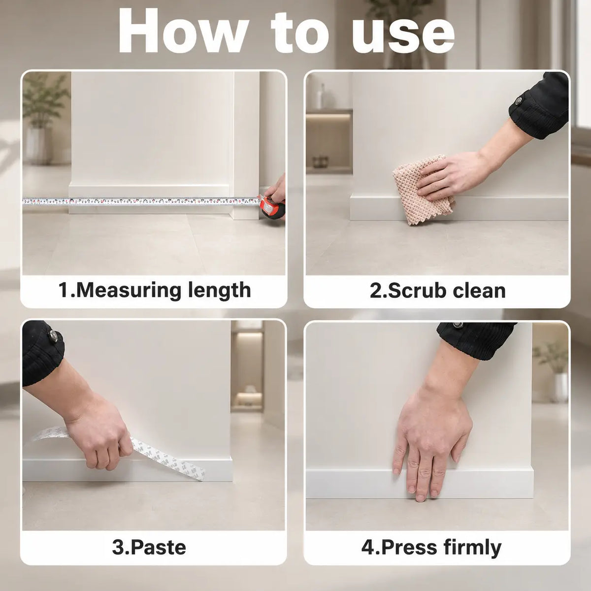 Self-Adhesive Clear Silicone Seal Strip, Flexible Door Window Weather Stripping, Windproof Waterproof Door Bottom Gap Sealer for Bathroom, Shower, Glass Doors & Windows