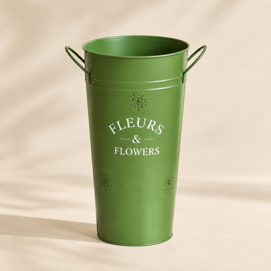 TallBloom Vintage Metal Flower Bucket