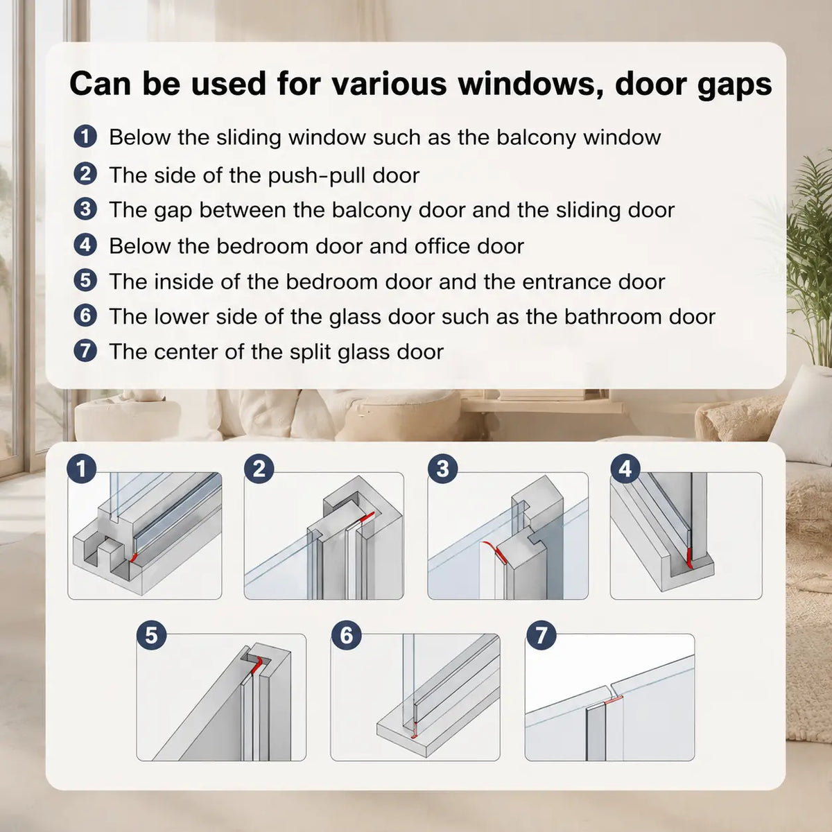 Self-Adhesive Clear Silicone Seal Strip, Flexible Door Window Weather Stripping, Windproof Waterproof Door Bottom Gap Sealer for Bathroom, Shower, Glass Doors & Windows