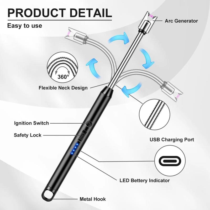 🕯️USB-C Rechargeable Flexible Arc Lighter