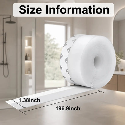 Self-Adhesive Clear Silicone Seal Strip, Flexible Door Window Weather Stripping, Windproof Waterproof Door Bottom Gap Sealer for Bathroom, Shower, Glass Doors & Windows